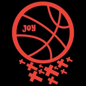 Joy Joy Black and Red Basketball Tee